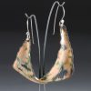 hammered copper earrings with glass enamel and sterling silver ear wires