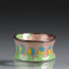 copper ring with kiln fired glass enamel color