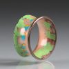 copper ring with kiln fired glass enamel color