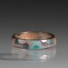 copper ring with kiln fired glass enamel color
