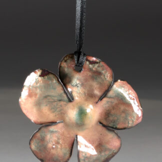 copper enamel flower ornament