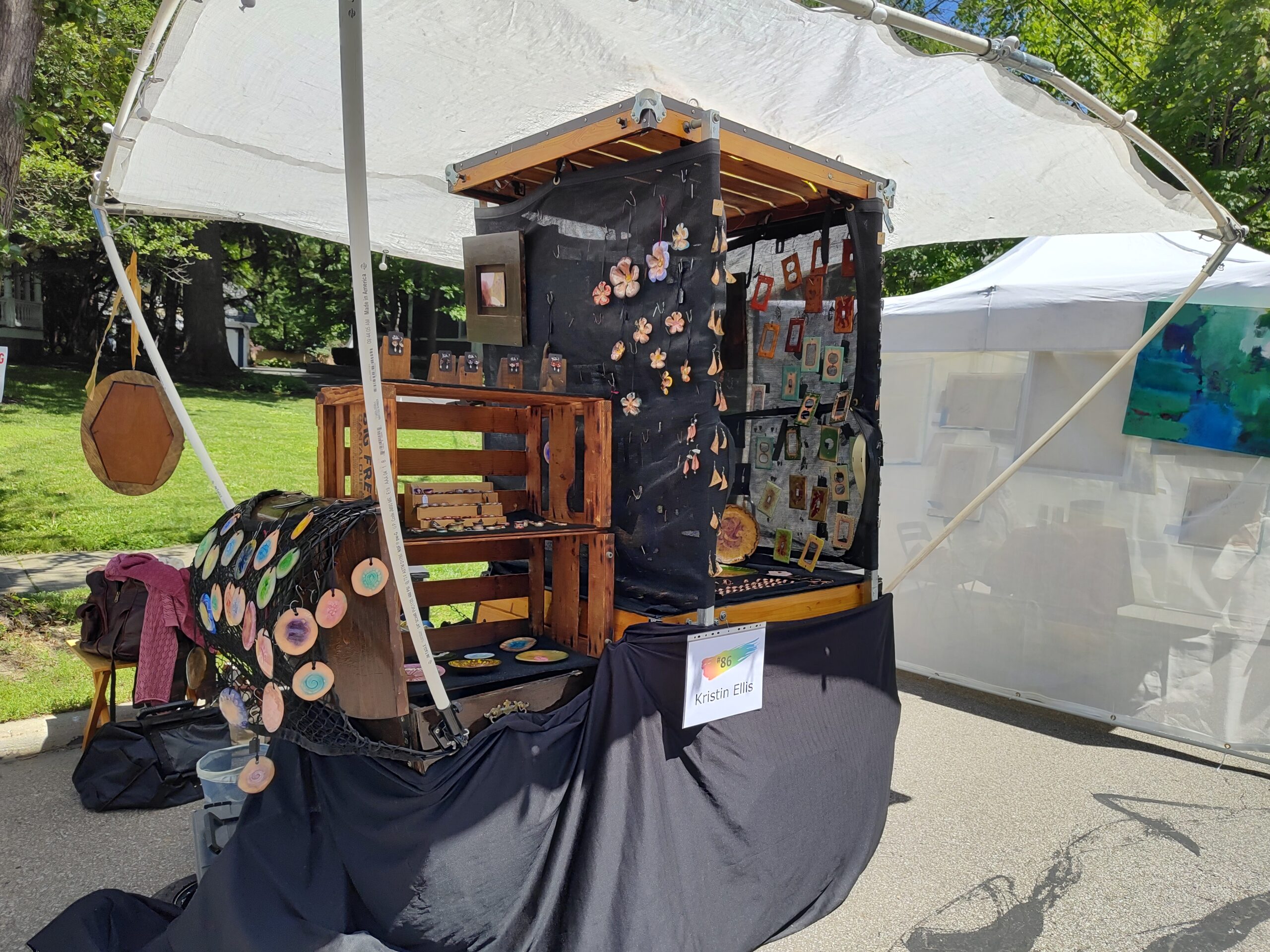 A side view of my booth at the Wyoming Art Show