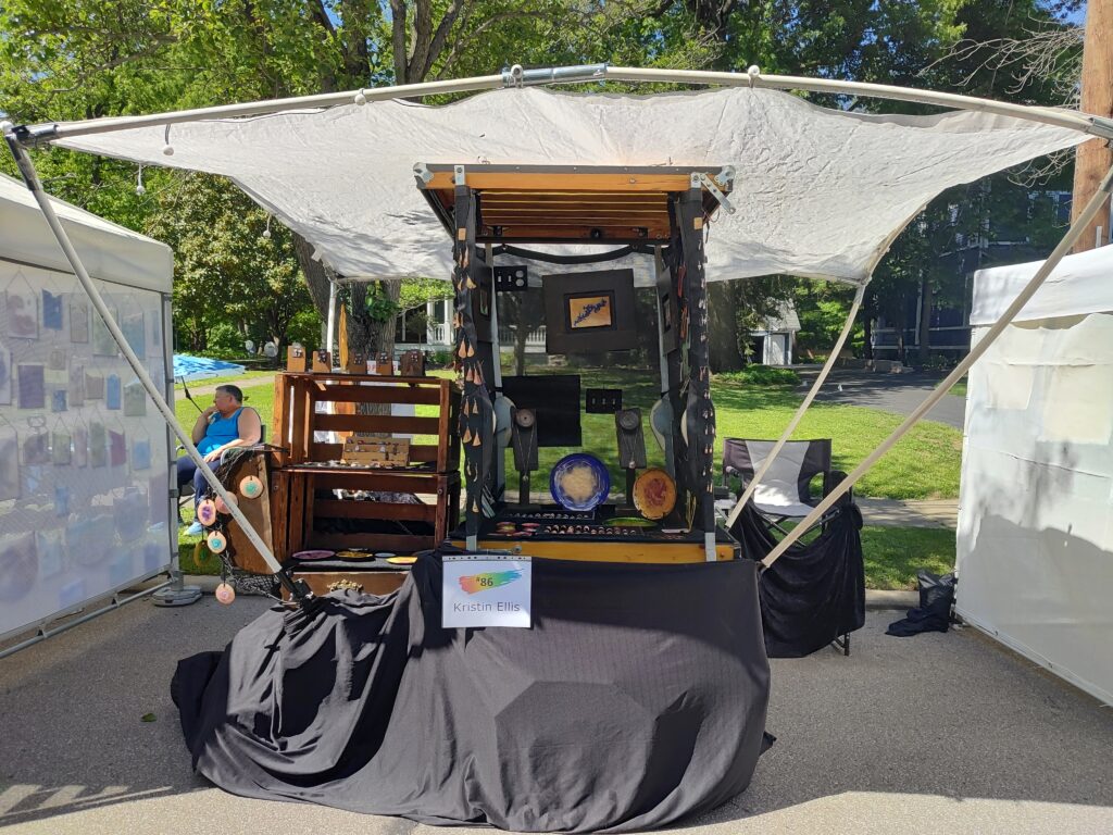 a view of my booth a the Wyoming Art Show