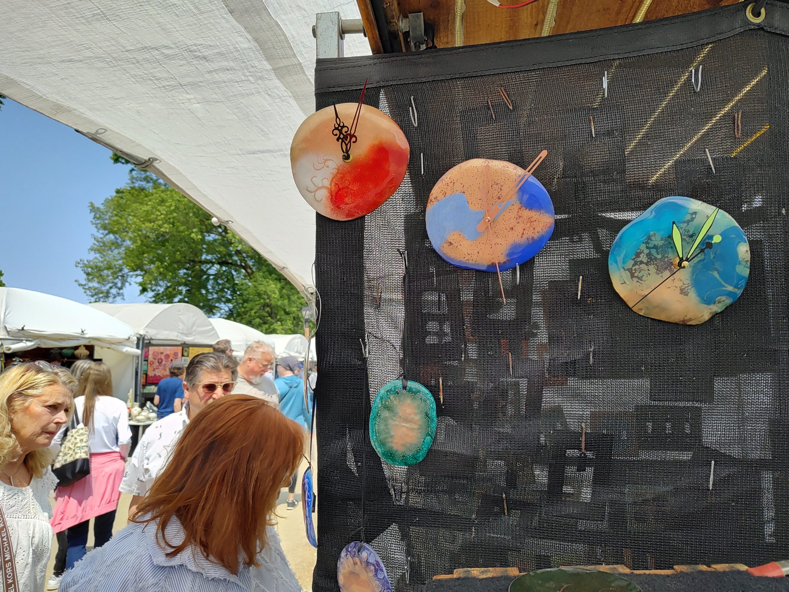 clocks on display in my booth at Summerfair